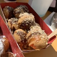 Bitter chocolate, peanut butter and hazelnut topping at Lukumades in Athens