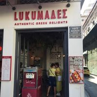 outside at Lukumades in Athens