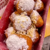Icing sugar and almonds  at Lukumades in Athens