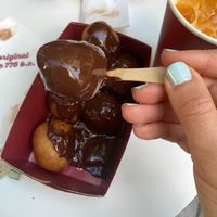 Dark chocolate loukoumades   at Lukumades in Athens