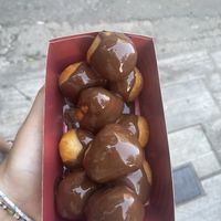 Lokumades with chocolatee  at Lukumades in Athens