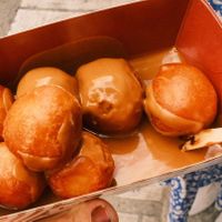 Lukumades with biscoff sauce at Lukumades in Athens