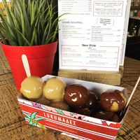 Peanutbutter and chocolate love story  at Lukumades in Athens