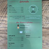 Vegan menu at Lukumades in Athens