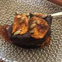 Vegan brownie  at Cafe Green Bakery in Madrid