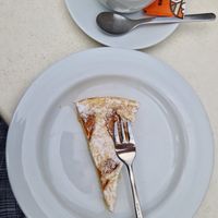 Aprikosenkuchen (lecker, aber zu teuer) at Café-Bistro Daheim in Bad Schandau