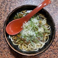 Soba noodle soup  at Sobadokoro Yariya in Hirao
