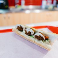 The falafels may also be served with pita bread at Vkusove in Sofia