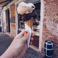 Spicy chocolate and hazelnut ice-cream at Gelateria Il Doge in Venice