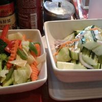 cucumber salad and steamed veggies  at Thai Cuisine II in Merced