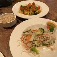 Pad Thai and orange tofu  at Taste of Thai Restaurant in North Conway