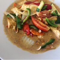 Massaman curry with tofu and veggies at Taste of Thai Restaurant in North Conway