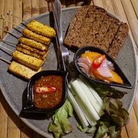 Tofu satay skewers at Wild Tribe Cafe in Koh Samui