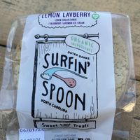 Vegan lemon lavberry ice cream cookie sandwich   at Nags Head Pizza Company in Nags Head