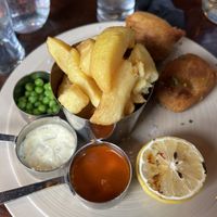 Vegan fish and chips  at The Cloth Ear in Belfast