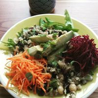 Rainbow bowl with wild rice instead of quinoa - So good! at The Daily Beet - Girod St in New Orleans