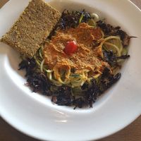 The bolognese pasta ... yummy sauce with a bit of sweetness at Nulife Living Food Cafe in Coquitlam