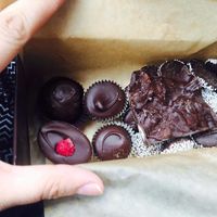 Different yummy chocolates!!! at Harbor Candy Shop in Ogunquit