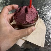 Maine blueberry and dark chocolate sorbetti   at The Gelato Fiasco in Brunswick