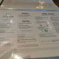 Vegan menu at ASK Italian in Newcastle Upon Tyne