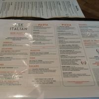 Gluten free menu at ASK Italian in Newcastle Upon Tyne