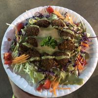 Falafel plate (Ask for no pita) at Queen Falafel in Pai