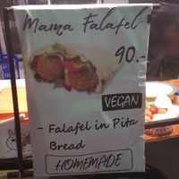 The other sign at Queen Falafel in Pai