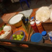 The food station at Queen Falafel in Pai