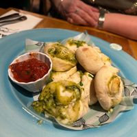 Vegan Pesto and Cheese Dough Bites, with Spicy Tomato Dip

 at ASK Italian in Durham