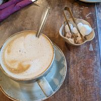 Oat latte at The Fuchsia Caffe in Tenby