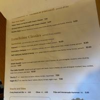 Sandwich options at The Fuchsia Caffe in Tenby