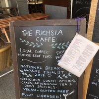 Easel outside at The Fuchsia Caffe in Tenby