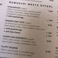 vegan options marked at Ramasuri in Vienna