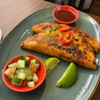 Taco Birria- RM26
2 tacos (flour or corn tacos ) dipped in special hot sauce with pulled mushroom & cheddar cheeze
 at Sala - Hartamas in Kuala Lumpur