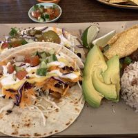 Two taco plate with rice and beans (avo instead of guac due to allergy)  at Sala - Hartamas in Kuala Lumpur