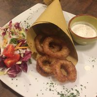 Onion rings at Madre Terra in Rome