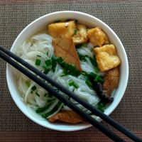 Pho (Mushroom, Tofu and Noodles) at Spring Lotus - Duong Sinh Chay in Hanoi