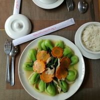 veggies and rice.ordered this everyday it was so delicious.beautiful presentation too  at Spring Lotus - Duong Sinh Chay in Hanoi