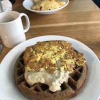 The next time we went, I got the Feast Waffle (closest) and my partner got the Full Mess. So good!!!  at Off The Griddle - Southeast in Portland