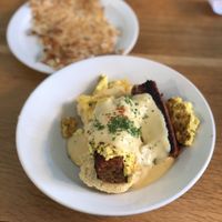 Meatloaf Benedict, pretty good just don’t expect it to taste like Benedict   at Off The Griddle - Southeast in Portland