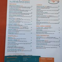 menu at Off The Griddle - Southeast in Portland