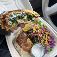  Brunch wrap supreme. & I freaking LOVE their hunny mustard.   at Off The Griddle - Southeast in Portland