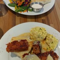 brunch wrap supreme w/ salad and meatloaf benedict at Off The Griddle - Southeast in Portland