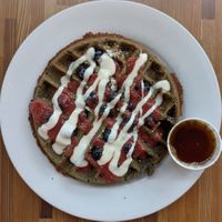 Red, White, and Blueberry Waffle at Off The Griddle - Southeast in Portland