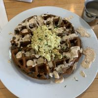 Savory waffle at Off The Griddle - Southeast in Portland