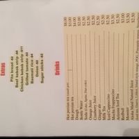 side menu  at Bar Koko in Honolulu