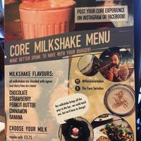 Milkshake menu - vegans penalised! at The Core in Swindon