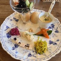 Salad set with corn soup   at Cafe Fleur in Kuwana