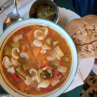 Minestrone soup at Cafe Bastet in Jerusalem