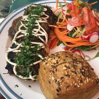 Veggies patty at Cafe Bastet in Jerusalem